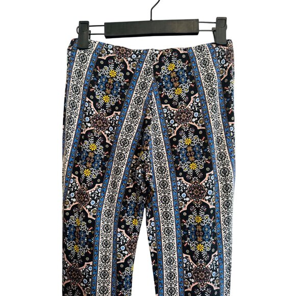 MOD M Womens Fitted Bell Bottom Pants - Boho Floral Print - Picture 9 of 10